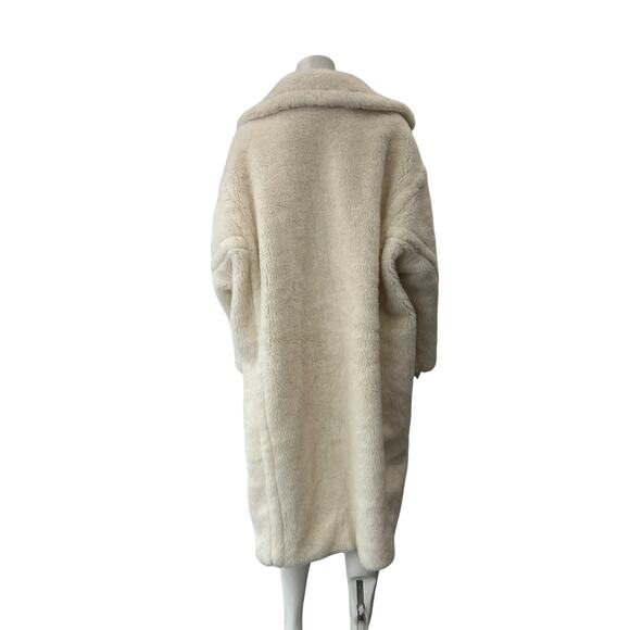 $4290 Max Mara White Ivory Tedgirl Teddy Long Coat Jacket size Medium - Picture 6 of 11